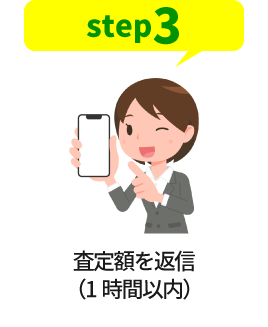 step3.査定額を返信(1時間以内)